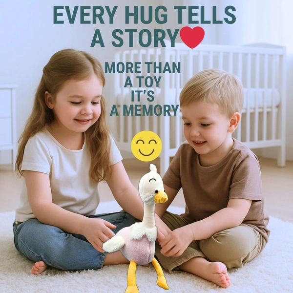 Tall Duck Plush Toy | 40 cm Long-Legged Soft Toy | Cute Stuffed Animal for Kids, Baby Room Decor & Gifting - Pink