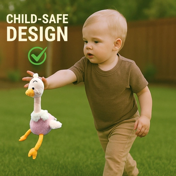 Tall Duck Plush Toy | 40 cm Long-Legged Soft Toy | Cute Stuffed Animal for Kids, Baby Room Decor & Gifting - Pink