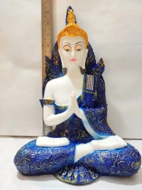 Gautam Buddha Statue Marble - 2 FEET, MULTICOLOR