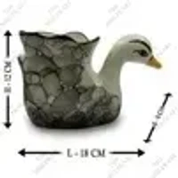 Ceramic Duck Planter - 4 INCH, GREY BLACK