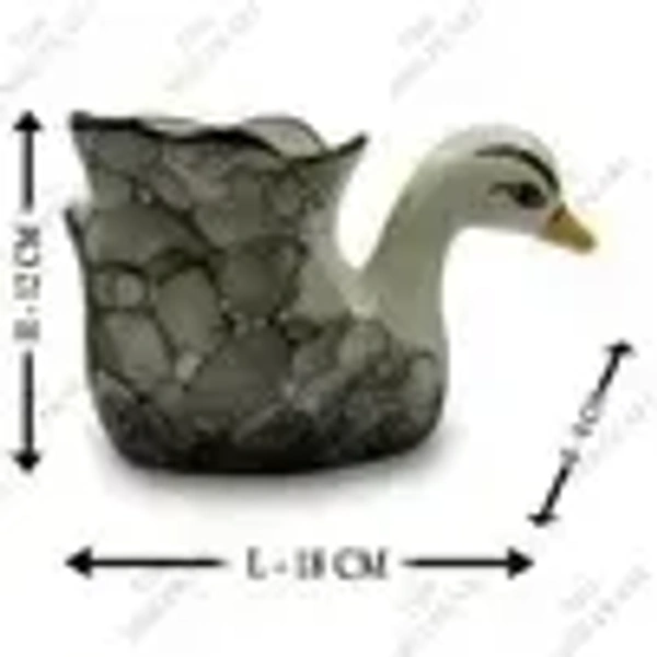 Ceramic Duck Planter - 4 INCH, GREY BLACK
