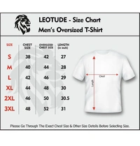 LEOTUDE Half Sleeve Oversized Cottonblend Round Neck Drop Shoulder Printed Men's T-Shirt (Color Black) - Black, M