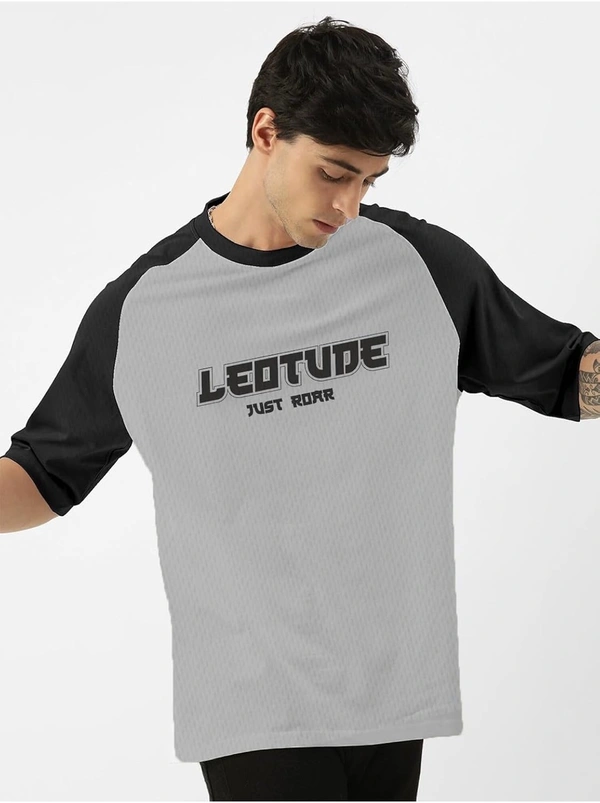 MORION LEOTUDE Men Polycotton Classy Look Dri-Fit Round Neck Half Sleeve Tshirt| Colorful Oversized Fit T-Shirt for Mans - Silver, M