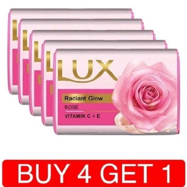 Lux Radiant Glow rose Vitamin C & E For Superior Glow Offer Pack of 5 X 100g