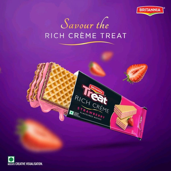 Britannia Treat Waffers  - Strawberry