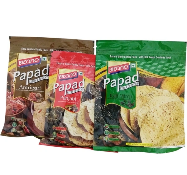 Bikano 3 In 1 Combo Pack Masala Papad (Pack Of 3) 600g