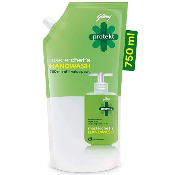 Godrej Protekt Germ Fighter Handwash Refill Pack | Lime & Eucalyptus | Germ Protection & Soft on Hands - 725 Ml