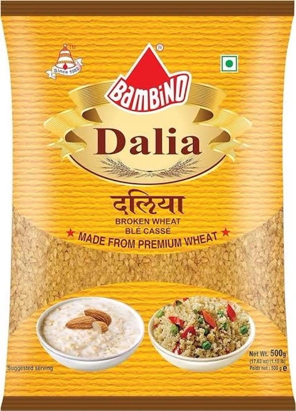 Bambino Dalia - 500g (Pack Of 2), Rich in Protein & Dietary Fibre, Good for Weight Loss, Easy to Cook Healthy and Light Breakfast