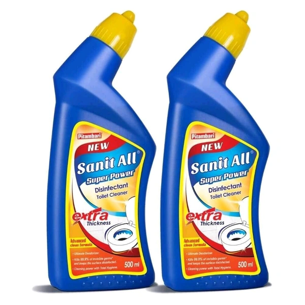 PITAMBARI Sanit All Disinfectant Toilet Cleaner, Kills 99.9% Germs*, Everlasting Freshness - (500 ml Each) - Combo Pack of 2