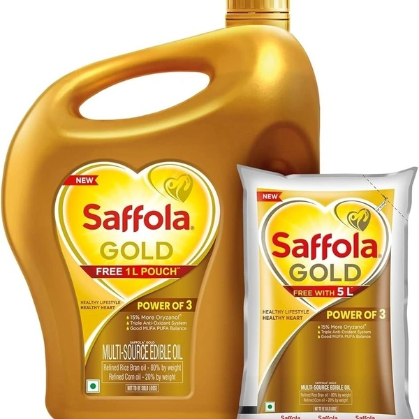 Saffola Gold Refiened Oil 5ltr+ 1ltr Saffola Gold FREE