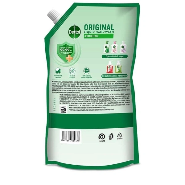 Dettol Original Handwash Refill 1ltr Pouch