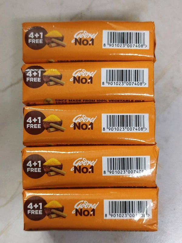 Godrej No.1 Sandal Turmeric Soap 4+1FREE 500gms