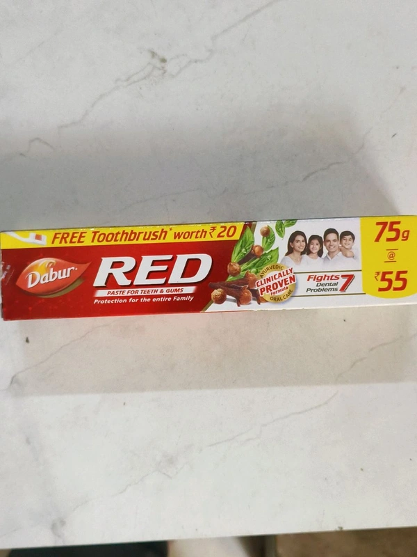 Dabur Red Toothpaste 75gms+ Toothbrush FREE Worth 20/-