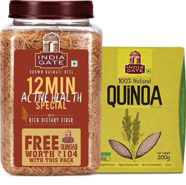 India Gate BROWN BASMATI RICE 1kg+ India Gate Quinoa Seeds Worth 104/- FREE