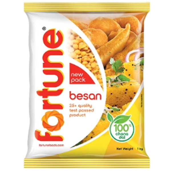 Fortune Besan 1kg fine texture, pure chana dal, perfect for cooking