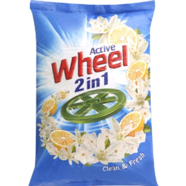 Wheel 2 In 1 Detergent Powder 1kg Removes Tough Stains And Leaves Clothes With A Fresh Fragrance