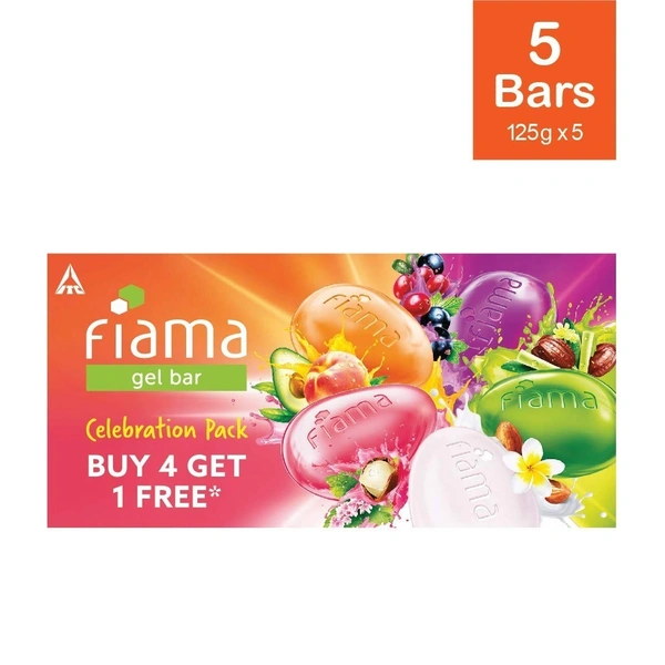 Fiama Gel Bar 4+1 (5x125gms) Buy 4 Get 1 FREE