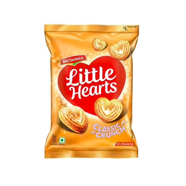 Britannia Little Hearts Classic Crunch Biscuit Pack Of 2 (2x10/- Each)