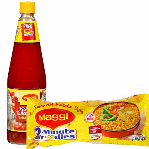 Maggie Tomato Ketchup 1kg + Maggie Noodles 4pcs Worth 60/- FREE