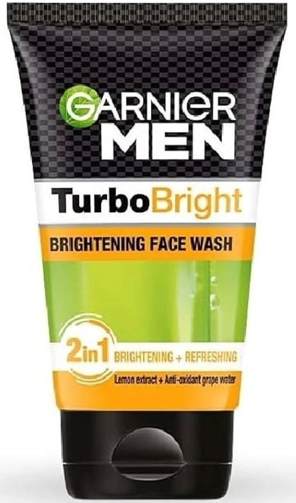 Garnier Men Turbo Bright Facewash 100gms Deep Cleansing Formula That Brightens Skin And Refreshes Tired Face