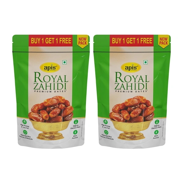 Apis Royal Zahidi Premium Dates (Khajoor)  Buy 1 Get 1 FREE 500+500gms FREE