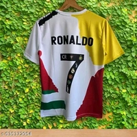Cristiano Ronaldo Tribute Jersey
Celebrate the legendary career of Cristiano Ronaldo with this unique, multicolor tribute jersey. Featuring badges from all the iconic clubs he played for—Sporting CP, Manchester United, Real Madrid, Juventus, Al-Nassr—and the Portugal national team, this premium-quality tee showcases CR7's journey in style. Comfortable and Very eye-catching - Black, L