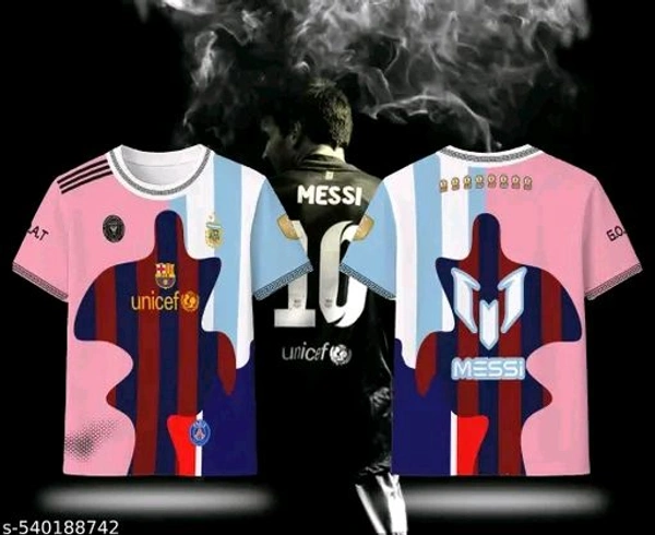 "Celebrate Messi’s legendary journey with this all-clubs mixed jersey—featuring designs from Barça, PSG, Inter Miami & Argentina. A must-have for true fans. Stylish, breathable, and perfect for any occasion. COD & pan-India delivery!" - Black, L