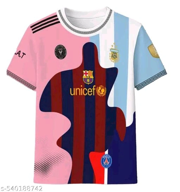 "Celebrate Messi’s legendary journey with this all-clubs mixed jersey—featuring designs from Barça, PSG, Inter Miami & Argentina. A must-have for true fans. Stylish, breathable, and perfect for any occasion. COD & pan-India delivery!" - Black, L