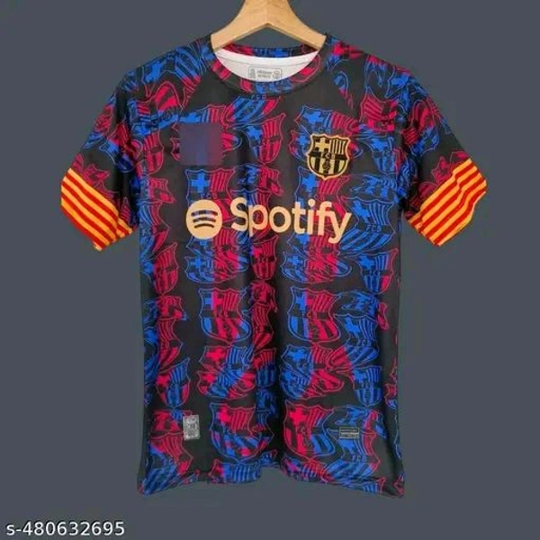 "Show your Barça pride with the official-style Spotify-front jersey. Sleek design, breathable fabric, and modern fit—perfect for match days or casual wear. For every true Culé. COD & fast delivery across India!" - Black, XL