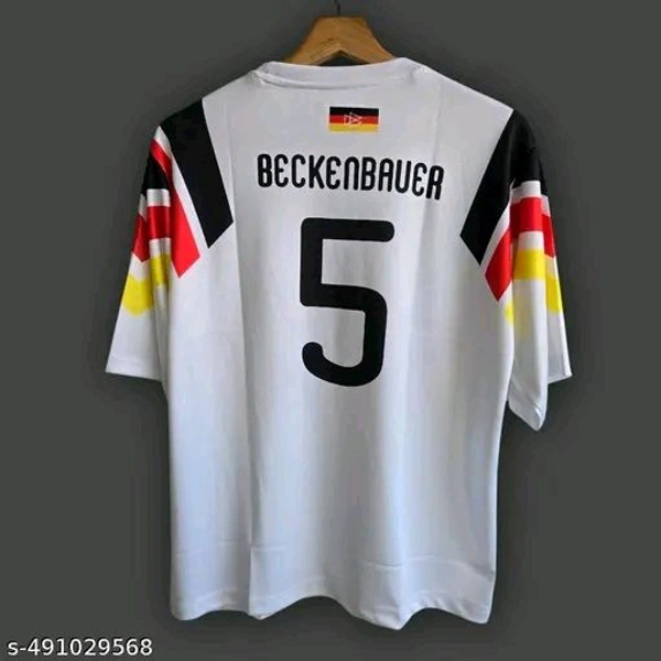 "Honor the legacy of Franz Beckenbauer with this classic Germany jersey. Timeless design, premium comfort, and a tribute to one of football’s greatest icons. A must for vintage jersey lovers. COD & delivery across India!" - Black, S