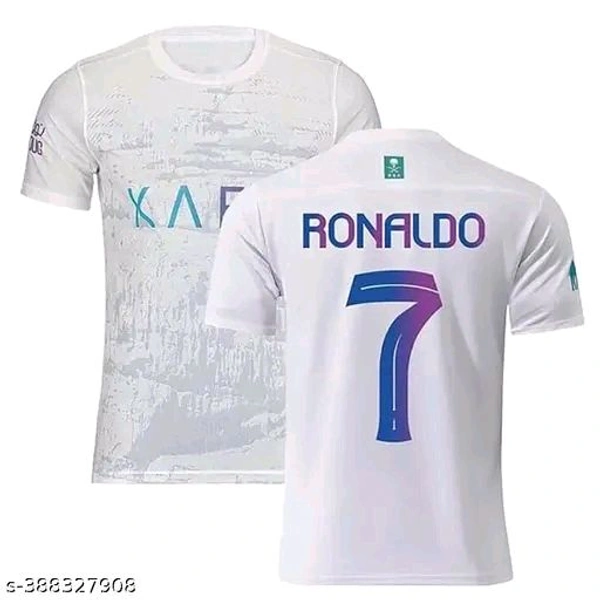 "Support CR7 in his latest chapter with the Ronaldo Al Nassr jersey. Bold colors, premium comfort, and striking design make it perfect for every fan of the GOAT. Stand out with Saudi pride. COD & fast delivery across India!" - Black, L