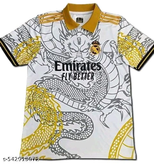 "Stand out with the iconic Real Madrid Dragon jersey—bold design, legendary style, and premium comfort. A fan-favorite piece that blends power and tradition. Perfect for collectors and die-hard Madridistas. COD & delivery across India!" - Black, XXL