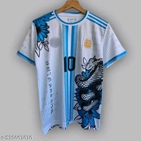 "Unleash bold style with this unique Messi Argentina No. 10 jersey—featuring dragon & floral artwork in electric blue. A perfect blend of tradition and creativity for true fans. Premium feel, standout design. COD & fast pan-India delivery" - Black, XL