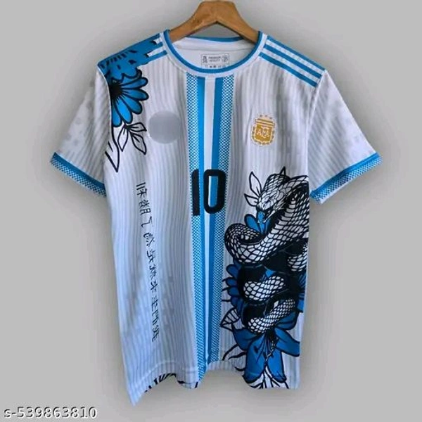 "Unleash bold style with this unique Messi Argentina No. 10 jersey—featuring dragon & floral artwork in electric blue. A perfect blend of tradition and creativity for true fans. Premium feel, standout design. COD & fast pan-India delivery" - Black, XL