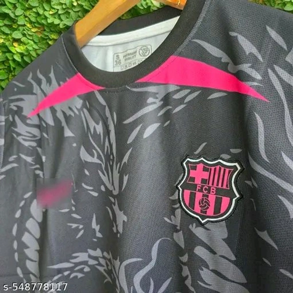 "Roar with the might of dragons in this fierce Barcelona jersey. Featuring a bold dragon design in black and pink, it's the ultimate mix of streetwear and football pride. Lightweight, breathable, and ready to ship with COD across India!" - Black, XXL