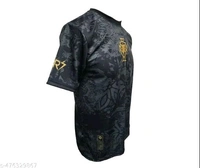 This premium black Portugal jersey with gold accents honors Cristiano Ronaldo. Featuring a GOAT emblem, number 7, and CR7 branding, it’s a sleek and powerful tribute to a football legend. - Black, XXL