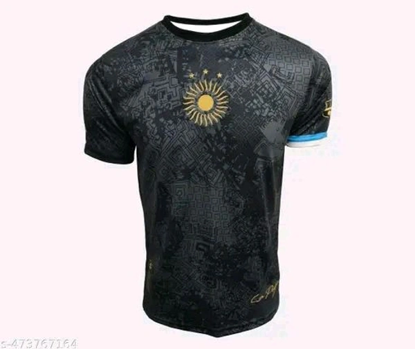 Messi Black Argentina Edition Jersey
Sleek black jersey with gold detailing, inspired by Argentina’s World Cup victory. Features Messi’s iconic number 10, a golden GOAT symbol, and subtle pattern prints. Stylish, breathable & made for true fans. - Black, XXL