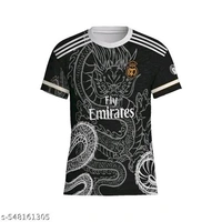 Real Madrid Dragon Edition Jersey
Bold black jersey featuring an intricate dragon design with Real Madrid's iconic crest and Fly Emirates branding. A unique blend of tradition and power—perfect for fans who want to stand out in style. - Black, M