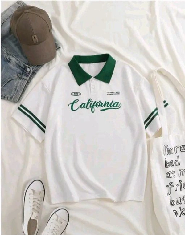 Oversized Polo T Shirts  - White, XXL