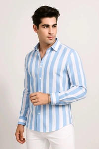 Old Money Strips Shirts For Men  - White, XL
