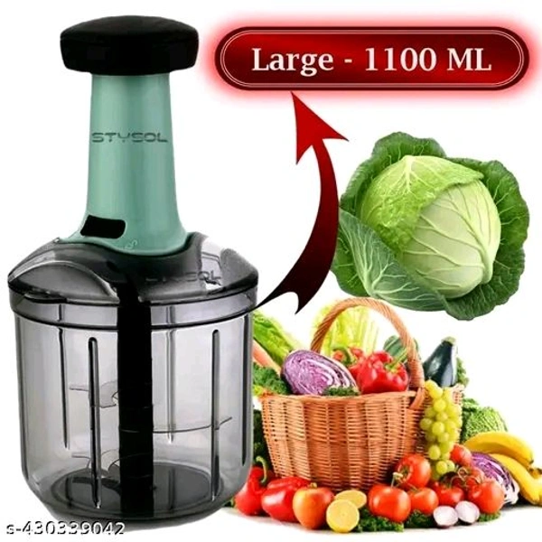 tysol 1000 ML Handy Push Chopper Vegetable & Fruit Cutter, Special Cutter for Onion Chop