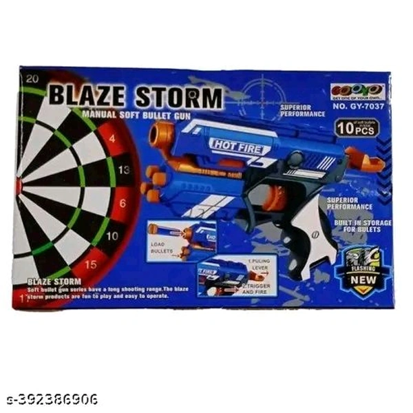 Urban Tech  *Ravishing Kids Gun Toys*
Assembly Required: No
BIS/ISI Certification Number: 9200112505
Material: Plastic
Net Quantity (N): 1
Recommended Age: Above 4-6 Years
Type: Bullet Gun
