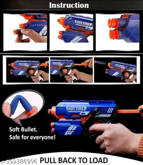 Urban Tech  *Ravishing Kids Gun Toys*
Assembly Required: No
BIS/ISI Certification Number: 9200112505
Material: Plastic
Net Quantity (N): 1
Recommended Age: Above 4-6 Years
Type: Bullet Gun
