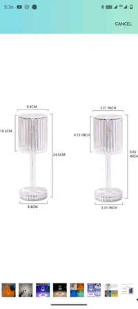Rose Diamond Crystal Table Lamp – Rechargeable LED Night Light (Gold, 12cm)