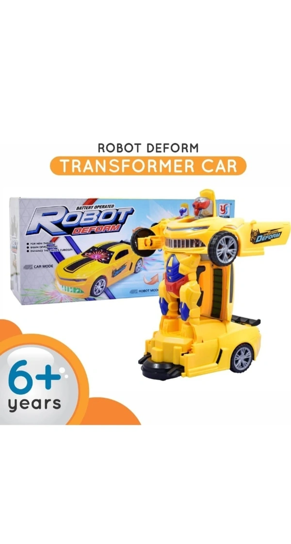 Transformer Robot Sports Car Toy – Lights, Music & Auto Deform - L 15 x B 9 x H 18 cm