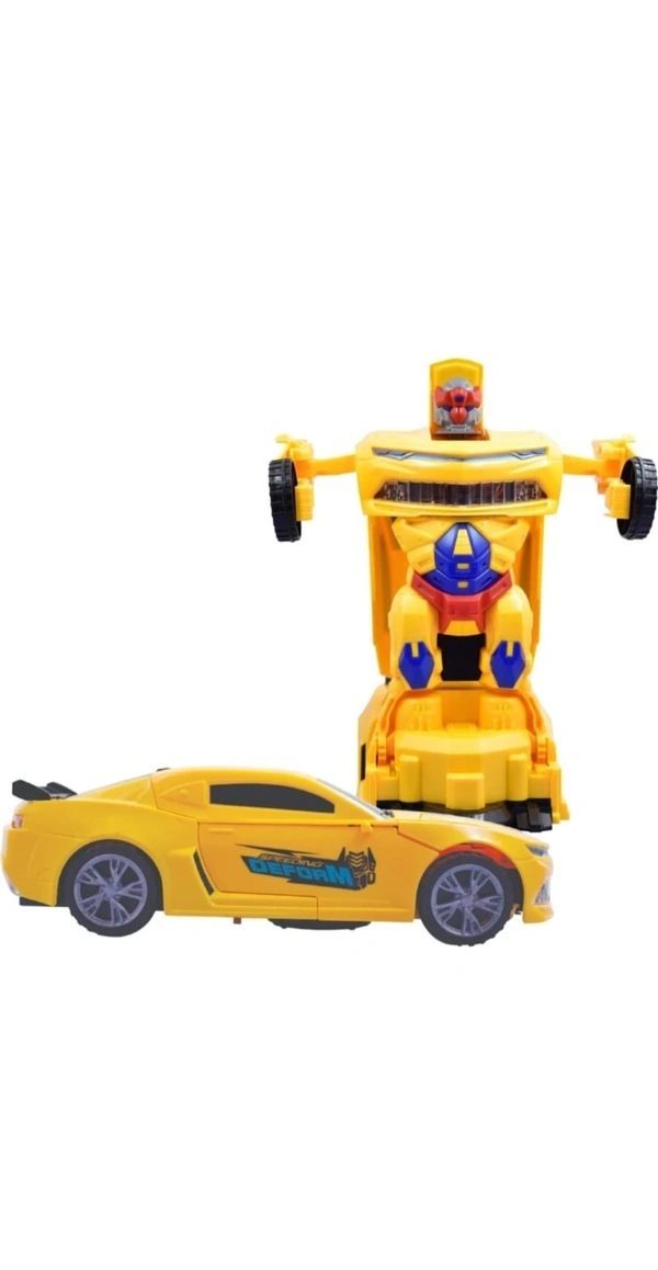 Transformer Robot Sports Car Toy – Lights, Music & Auto Deform - L 15 x B 9 x H 18 cm
