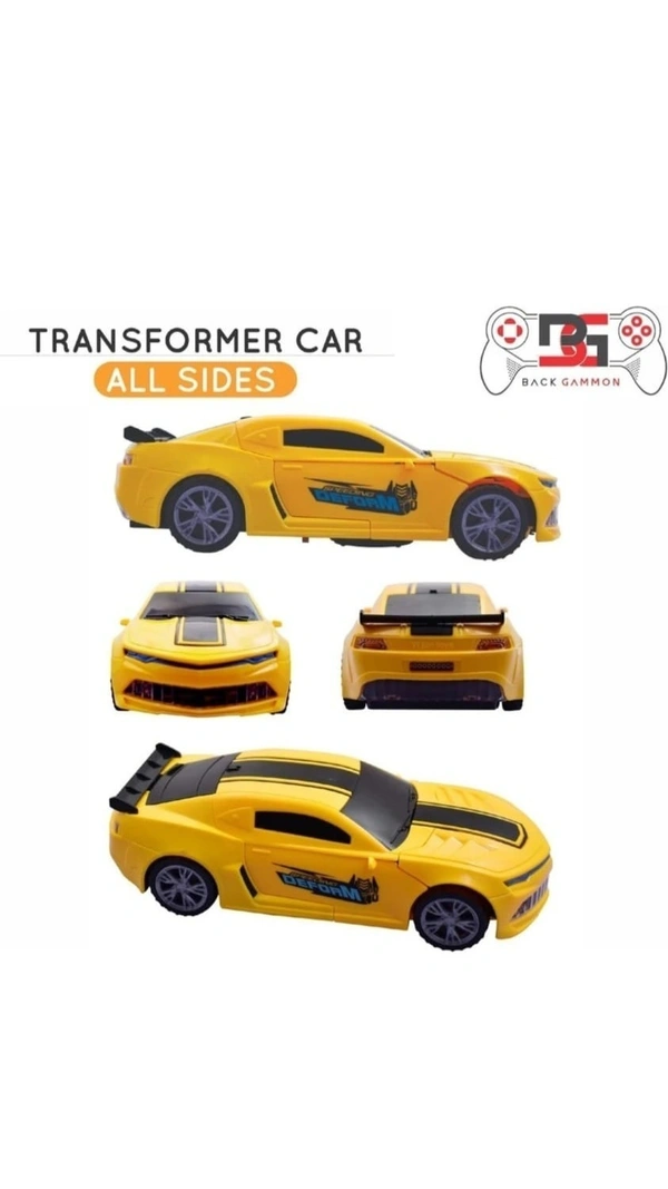 Transformer Robot Sports Car Toy – Lights, Music & Auto Deform - L 15 x B 9 x H 18 cm