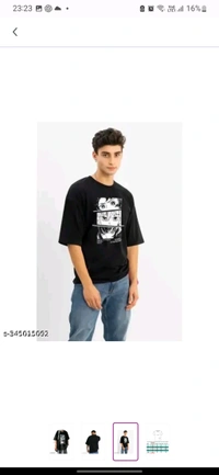 ZENTOR ShadowSight Graphic Monochrome Anime Gaze T-Shirt  - M