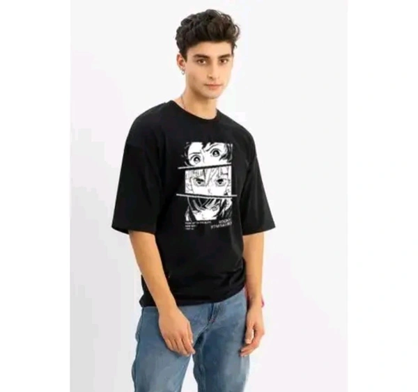 ZENTOR ShadowSight Graphic Monochrome Anime Gaze T-Shirt  - XXS