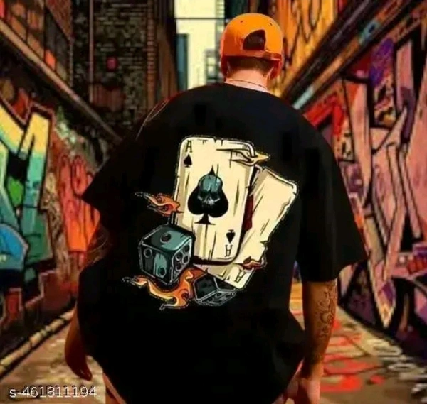 Zentor Cards Tshirt With Funky Look - Black, S